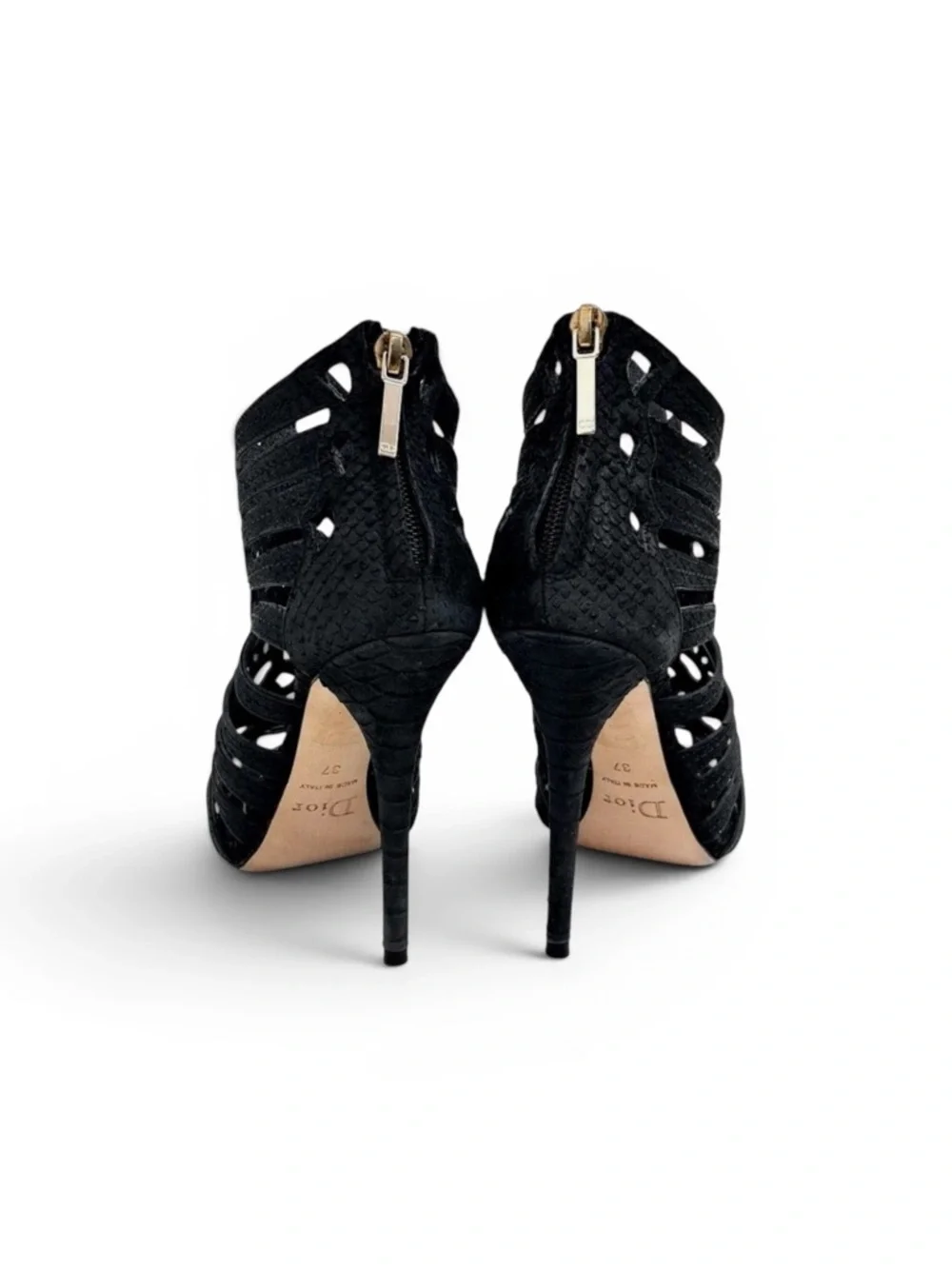 Christian Dior Black Peep-Toe High Heels from the 2009 Runway Collection - Rare